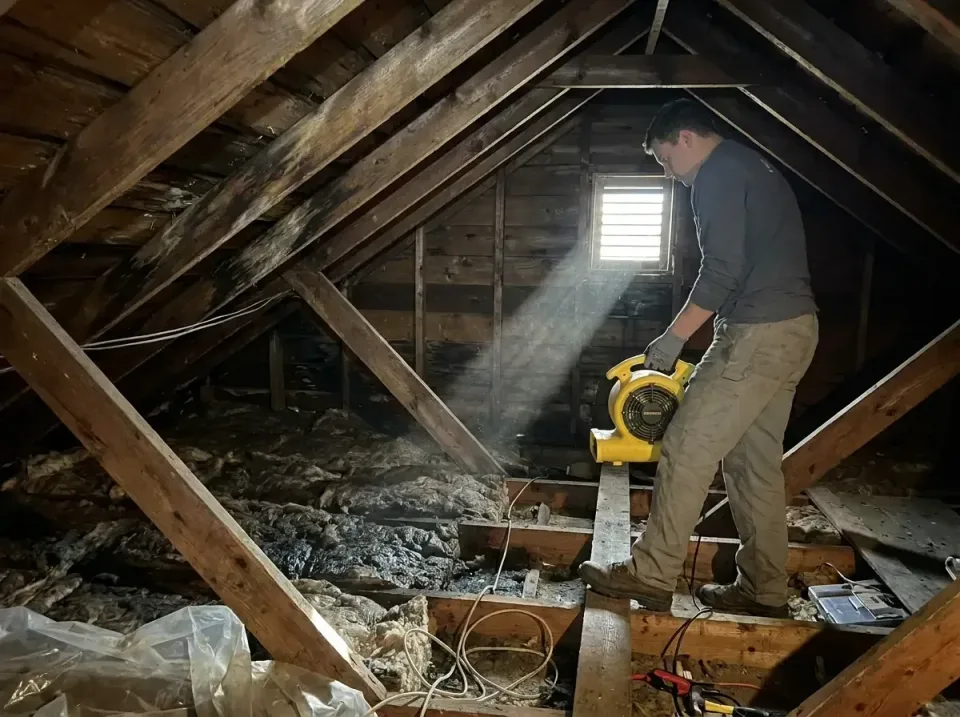 attic-water-damage-drying-proc-007 — frequently asked questions, Emergency Water Extraction & 24/7 Flood Response in Carlyle…